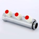Коллектор распределительный Tiemme 1"x3/4" с регулировочными вентилями 3 выхода хром 1860013