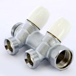 Коллектор распределительный Tiemme 3/4"x3/4" с регулировочными вентилями 2 выхода хром 1860026