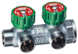 Коллектор регулирующий FAR 3/4"  2 выхода М24х19