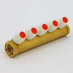 Коллектор Teimme латунный 1"x1/2" ВН 36мм с вентилями 5 выходов 1860033