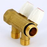 Коллектор Teimme латунный 3/4"x1/2" ВН 36мм с вентилями 2 выхода 1860036