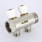 Коллектор Uni- Fitt 1"х1/2" ВН под плоскую прокладку с вентилями 2 выхода 400N4221