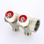 Коллектор Uni- Fitt 1"х1/2" ВН под плоскую прокладку с вентилями 2 выхода 400N4221