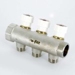 Коллектор Uni- Fitt 1"х1/2" ВН под плоскую прокладку с вентилями 3 выхода 400N4231