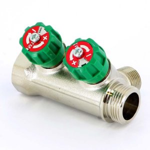 Коллектор Uni- Fitt 3/4"х1/2" НВ с вентилями 2 выхода 410N3220