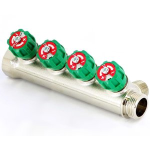 Коллектор Uni- Fitt 3/4"х1/2" НВ с вентилями 4 выхода 410N3240