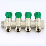 Коллектор Uni- Fitt 3/4"х1/2" НВ с вентилями 4 выхода 410N3240