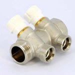 Коллектор Uni- Fitt с вентилями 1"-3/4" евроконус 2 выхода никелированный 406N4320
