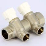Коллектор Uni- Fitt с вентилями 3/4"-1/2" НР 2 выхода никелированный 400N3220