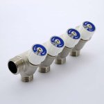 Коллектор Uni- Fitt с вентилями 3/4"-1/2" НР 4 выхода никелированный 400N3240