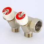 Коллектор Uni- Fitt с вентилями 3/4"-3/4" евроконус 2 выхода никелированный 402N3320
