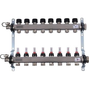 Коллекторная группа Uponor Smart S с расходомерами 3/4"х8 евроконус