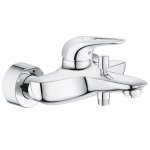 Комплект смесителей Grohe Eurostyle New с душевым гарнитуром и полочкой хром 124416
