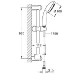 Комплект смесителей Grohe Eurostyle New с душевым гарнитуром и полочкой хром 124416