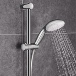 Комплект смесителей Grohe Eurostyle New с душевым гарнитуром и полочкой хром 124416
