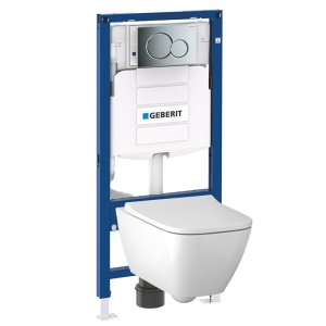 Комплект инсталляции Geberit с подвесным унитазом Smyle Square 500.300.21.S