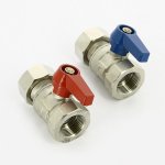 Комплект кранов шаровых Uni-Fitt 1"x3/4" с накидной гайкой и уплотнением 2 шт 117KIT34