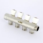 Коолектор Uni- Fitt 3/4"х1/2" ВН под плоскую прокладку с вентилямим 4 выхода 401N3240