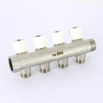 Коолектор Uni- Fitt 3/4"х1/2" ВН под плоскую прокладку с вентилямим 4 выхода 401N3240