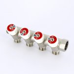 Коолектор Uni- Fitt 3/4"х1/2" ВН под плоскую прокладку с вентилямим 4 выхода 401N3240