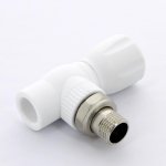 Кран полипропиленовый Pro Aqua угловой для радиаторов с разъемным соединением 20х1/2" НР PA42108