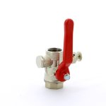 Кран шаровой Itap IDEAL 115 ВВ 1/2` с заглушкой 1/4` и дренажным вентилем, ручка 115 1/2'