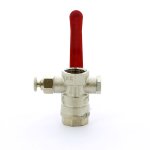 Кран шаровой Itap IDEAL 115 ВВ 1/2` с заглушкой 1/4` и дренажным вентилем, ручка 115 1/2'