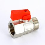 Кран шаровой мини Uni-Fitt 1/2" ВН флажок красный пластик 121N2000