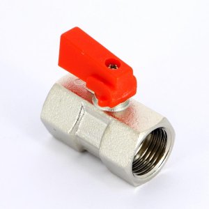 Кран шаровой мини Uni-Fitt 1/2" ВР флажок красный пластик