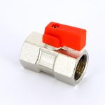 Кран шаровой мини Uni-Fitt 1/2" ВР флажок красный пластик 120N2000