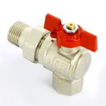 Кран шаровой угловой Uni-Fitt 1/2" ВН разъёмный полнопроходной бабочка 133T2000