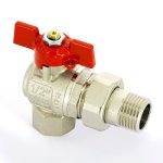 Кран шаровой угловой Uni-Fitt 1/2" ВН разъёмный полнопроходной бабочка 133T2000