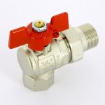 Кран шаровой угловой Uni-Fitt 3/4" ВН разъёмный полнопроходной бабочка 133T3000