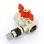 Кран шаровой Uni-Fitt 1/2" ВР с дренажным вентилем (заглушка 1/4") бабочка 115T2000