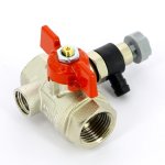 Кран шаровой Uni-Fitt 1/2" ВР с дренажным вентилем (заглушка 1/4") бабочка 115T2000