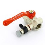 Кран шаровой Uni-Fitt 1/2" ВР с дренажным вентилем (заглушка 1/4") ручка 115L2000