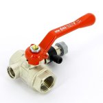 Кран шаровой Uni-Fitt 1/2" ВР с дренажным вентилем (заглушка 1/4") ручка 115L2000