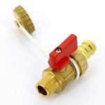 Кран шаровой Uni-Fitt 3/8"х3/4" НР сливной со штуцером и заглушкой флажок металл 126G1000