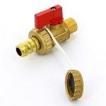 Кран шаровой Uni-Fitt 3/8"х3/4" НР сливной со штуцером и заглушкой флажок металл 126G1000