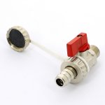 Кран шаровой Uni-Fitt 3/8"х3/4" НР сливной со штуцером и заглушкой флажок никелированный 126N1000