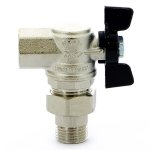 Кран шаровый американка BUGATTI OREGON 594 1/2" ВН угловой бабочка 05940001