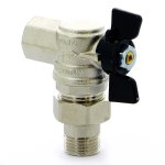 Кран шаровый американка BUGATTI OREGON 594 1/2" ВН угловой бабочка 05940001