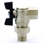 Кран шаровый американка BUGATTI OREGON 594 3/4" ВН угловой бабочка 05940005