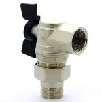 Кран шаровый американка BUGATTI OREGON 594 3/4" ВН угловой бабочка 05940005