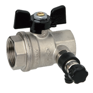 Кран шаровый BUGATTI OREGON 332 1"1/4 ВР бабочка со спускником 03320026