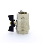 Кран шаровый BUGATTI OREGON 332 1"1/4 ВР бабочка со спускником 03320026