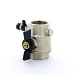 Кран шаровый BUGATTI OREGON 332 1"1/4 ВР бабочка со спускником 03320026