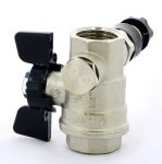 Кран шаровый BUGATTI OREGON 332 1/2" ВР бабочка со спускником 03320009