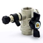 Кран шаровый BUGATTI OREGON 332 1/2" ВР бабочка со спускником 03320009