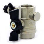 Кран шаровый BUGATTI OREGON 332 3/4" ВР бабочка со спускником 03320013